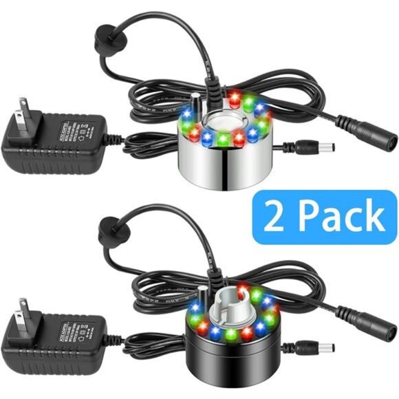 2PCS Mist Maker, Fogger Water Fountain Mini Fog Machine Atomizer Air Humidifier - Picture 2 of 8